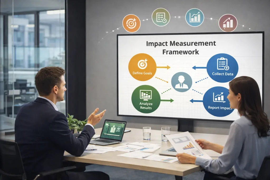 Investors discussing their impact measurement strategy