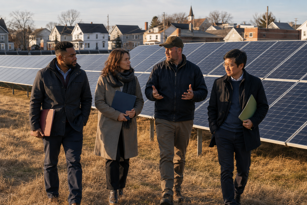 Funding partners reviewing additionality at community solar project