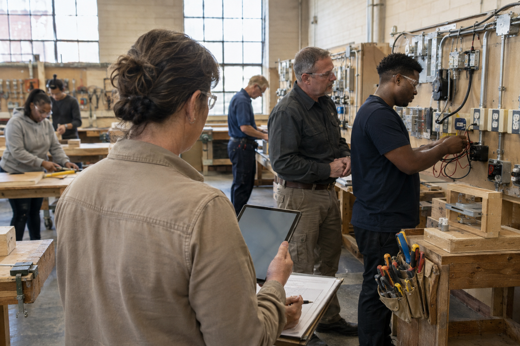 Independent evaluator verifying workforce program social outcomes